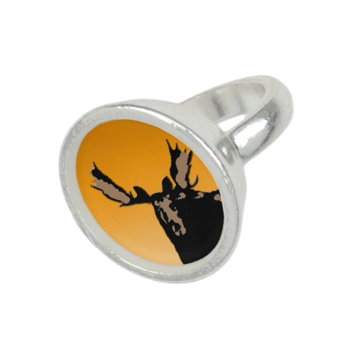 Moose at Sunset  _ Original Wildlife Art Ring