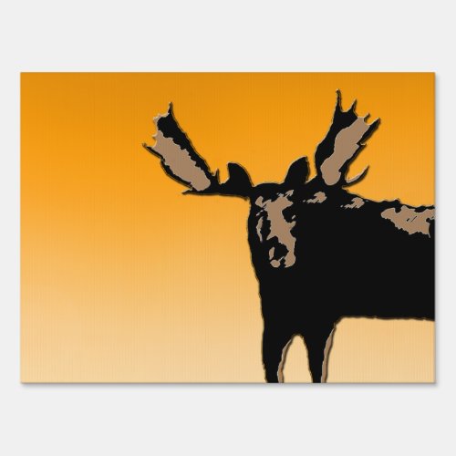Moose at Sunset  _ Original Wildlife Art Sign