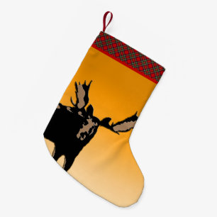 Moose at Sunset - Original Wildlife Art Small Christmas Stocking