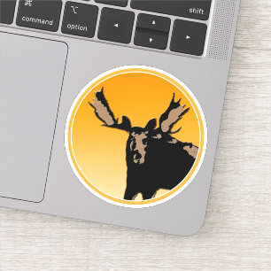 Moose at Sunset - Original Wildlife Art Sticker