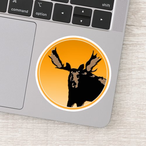 Moose at Sunset  _ Original Wildlife Art Sticker