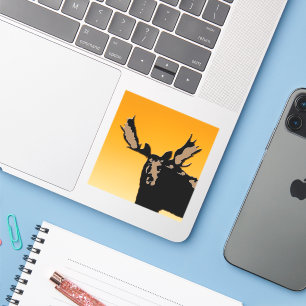 Moose at Sunset  - Original Wildlife Art Sticker