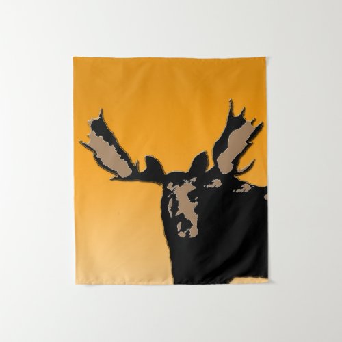 Moose at Sunset  _ Original Wildlife Art Tapestry