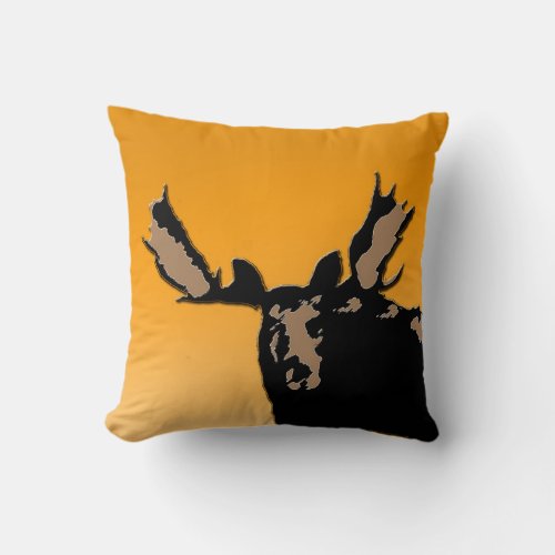 Moose at Sunset  _ Original Wildlife Art Throw Pillow
