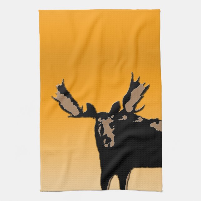 Moose at Sunset  - Original Wildlife Art Towel (Vertical)