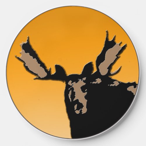 Moose at Sunset  _ Original Wildlife Art Wireless Charger