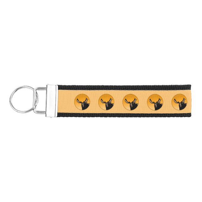 Moose at Sunset  - Original Wildlife Art Wrist Keychain (Keys on Left)