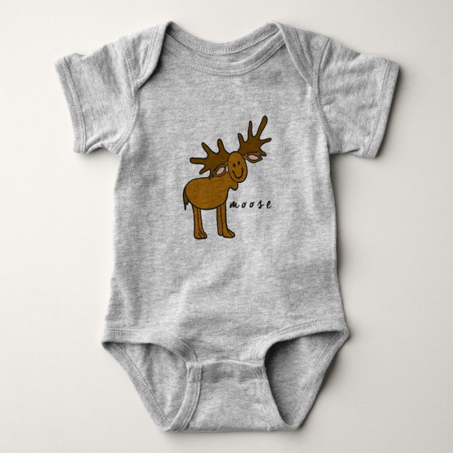 Moose Baby Bodysuit or One-Piece (no base) (Front)