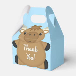 Moose Baby Shower Blue Boy Favor Boxes