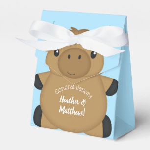 Moose Baby Shower Blue Favor Boxes