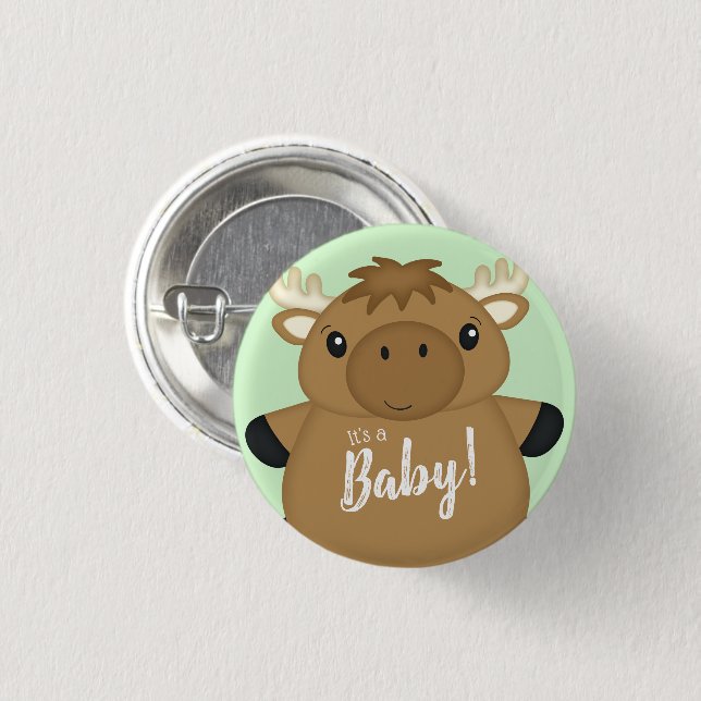 Moose Baby Shower Button (Front & Back)