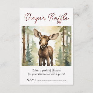 Moose Baby Shower Diaper Raffle Enclosure Card
