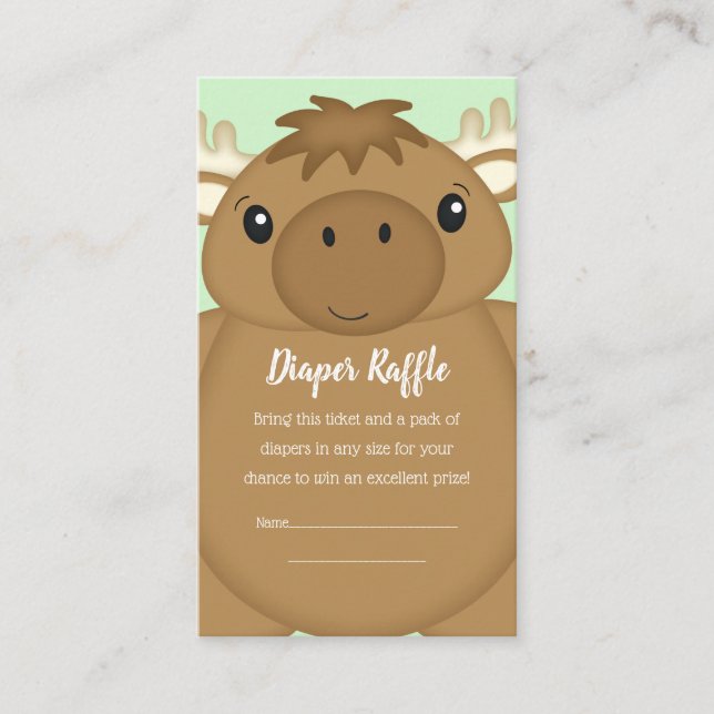 Moose Baby Shower Enclosure Card (Front)