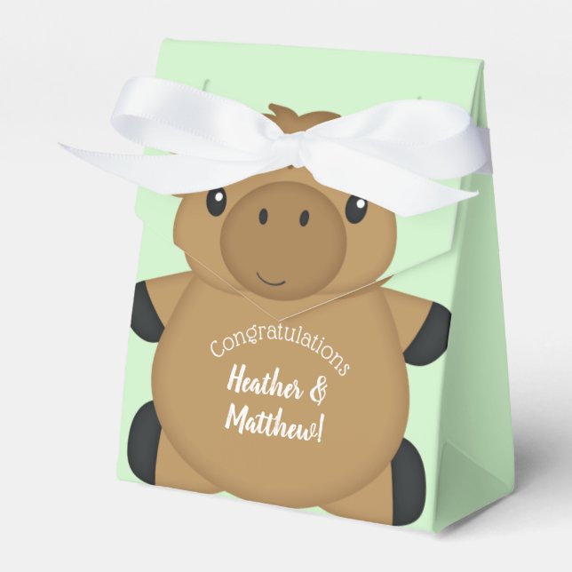 Moose Baby Shower Favor Boxes (Front Side)