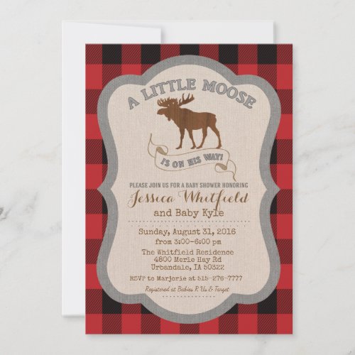 Moose Baby Shower Invitation