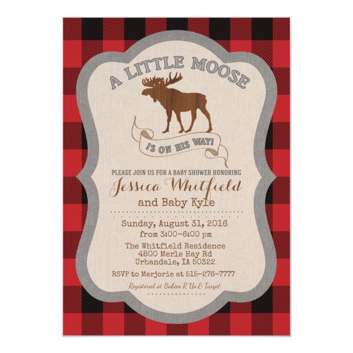 moose baby shower invitations