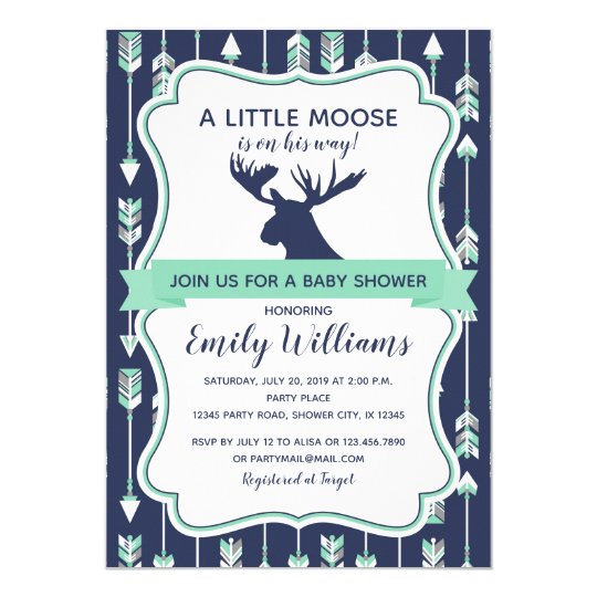 Moose baby shower invitation for boys | Zazzle.com