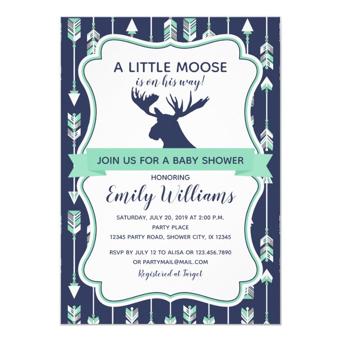 moose baby shower invitations