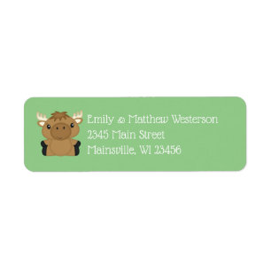 Moose Baby Shower Label