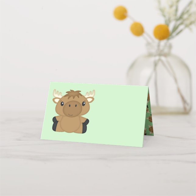 Moose Baby Shower Place Card (Front)