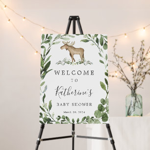 Moose Baby Shower Welcome Sign Foam Board