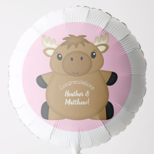 Moose Baby Shower Woodland Balloon