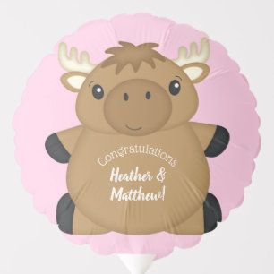 Moose Baby Shower Woodland Balloon