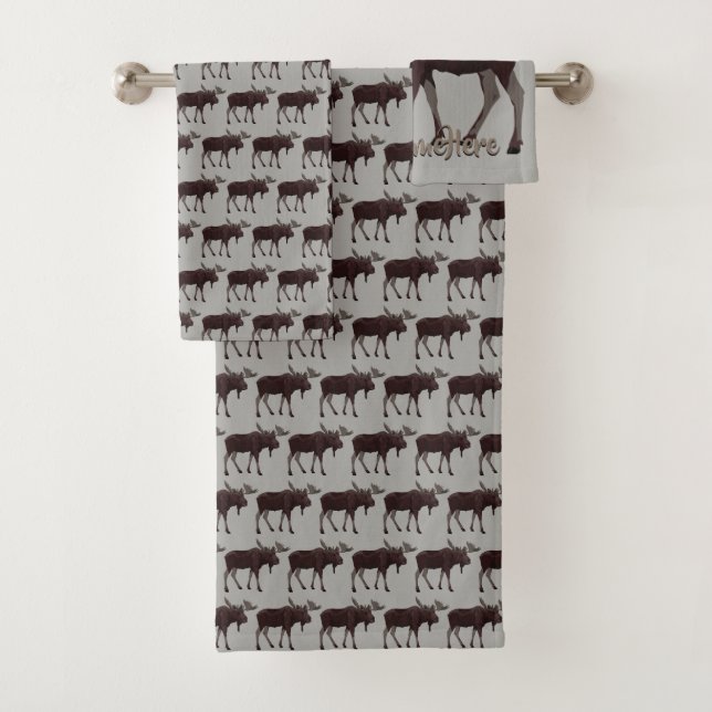 Moose Bath Towel Set Custom Canada Moose Towels (Insitu)