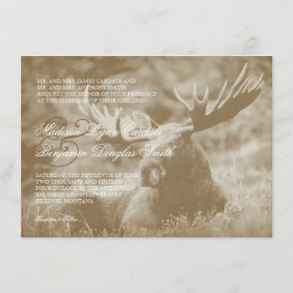 Moose Big Game Wildlife Antlers Wedding Invitation