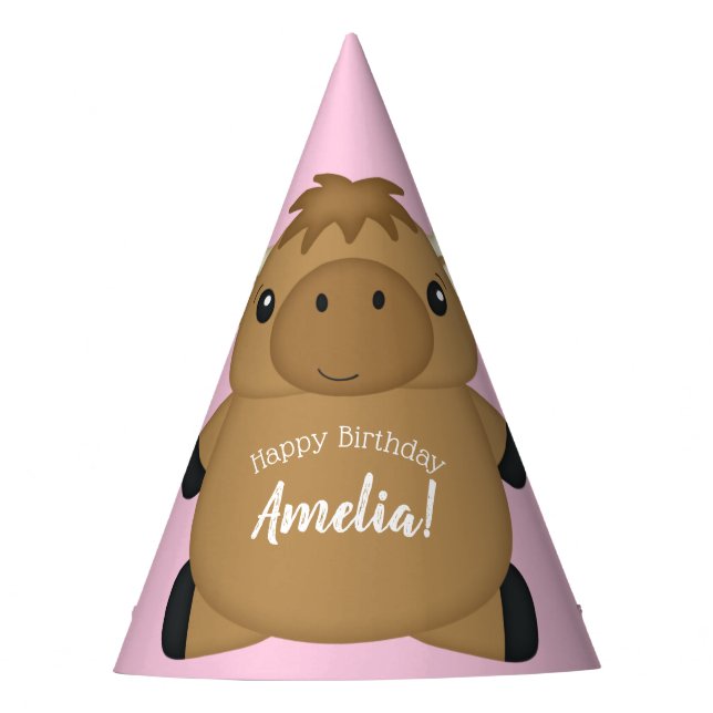 Moose Birthday Party Pink Hat (Front)