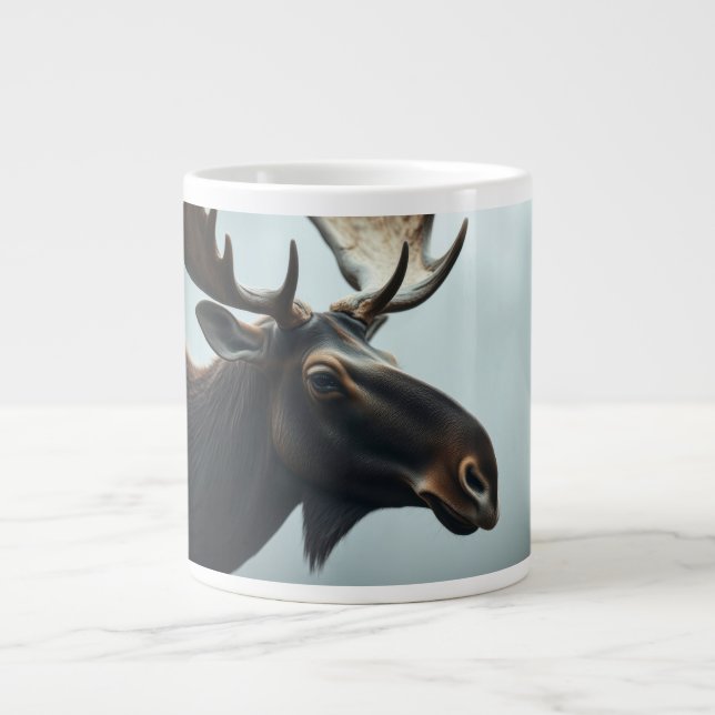 Moose blue design  giant coffee mug (Front)