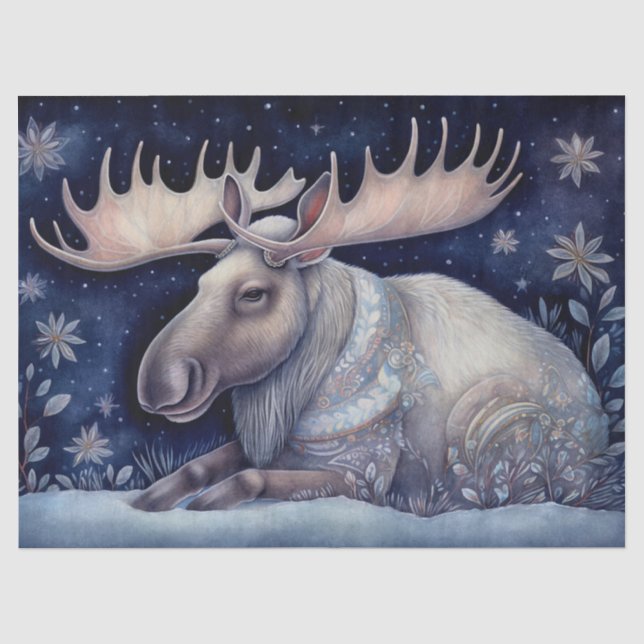 Moose Boho Mystical Art Tissue Paper (Front)