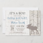 Moose Boy Baby Shower Invitation Rustic Woodland