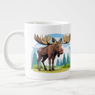 Moose buck giant coffee mug