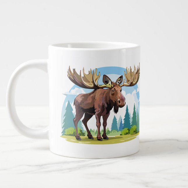 Moose buck giant coffee mug (Left)