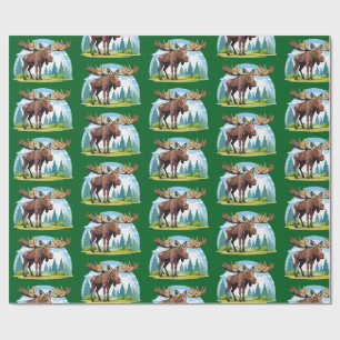 Moose buck wrapping paper