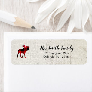 Moose Buffalo Check Wilderness Address Label
