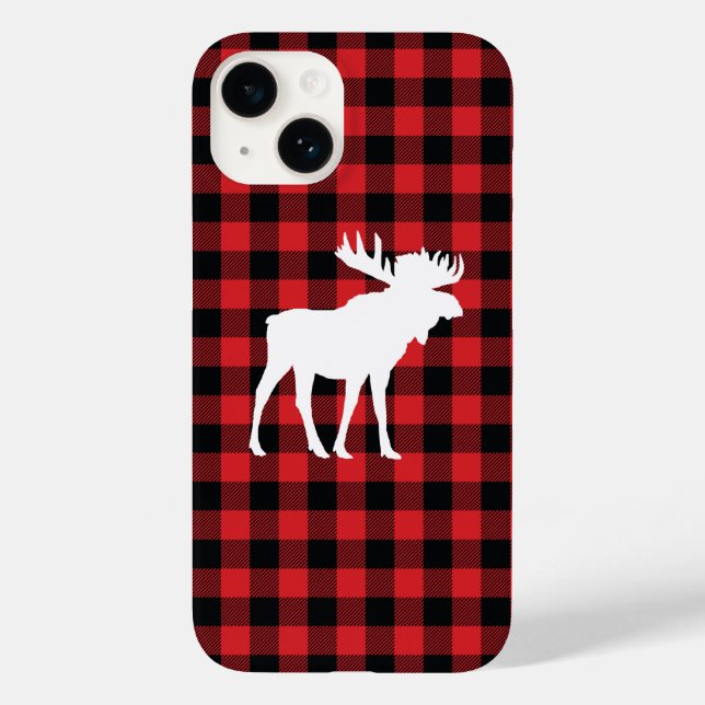 Moose Buffalo Check Wilderness Cabin Case-Mate iPhone Case (Back)