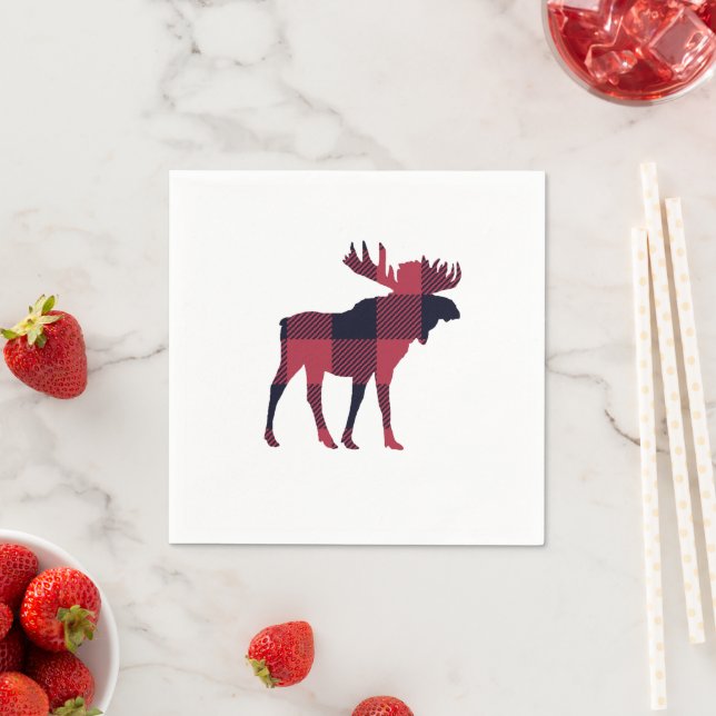 Moose Buffalo Check Wilderness Napkins (Insitu)