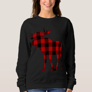 Moose Buffalo Red Plaid Sweatshirt