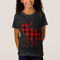 Moose Buffalo Red Plaid