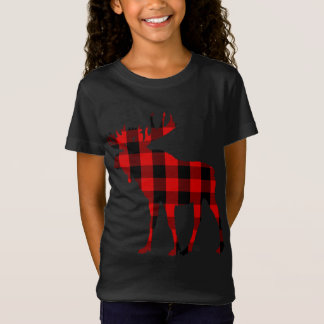 Moose Buffalo Red Plaid T-Shirt