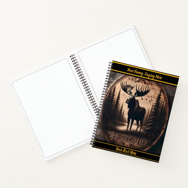 Moose by a calm riverside notebook (Inside)