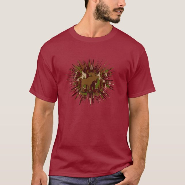 Moose Camouflage Gifts and Invitations T-Shirt (Front)