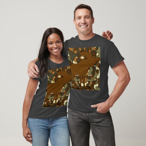 Moose Camouflage Gifts T_Shirt