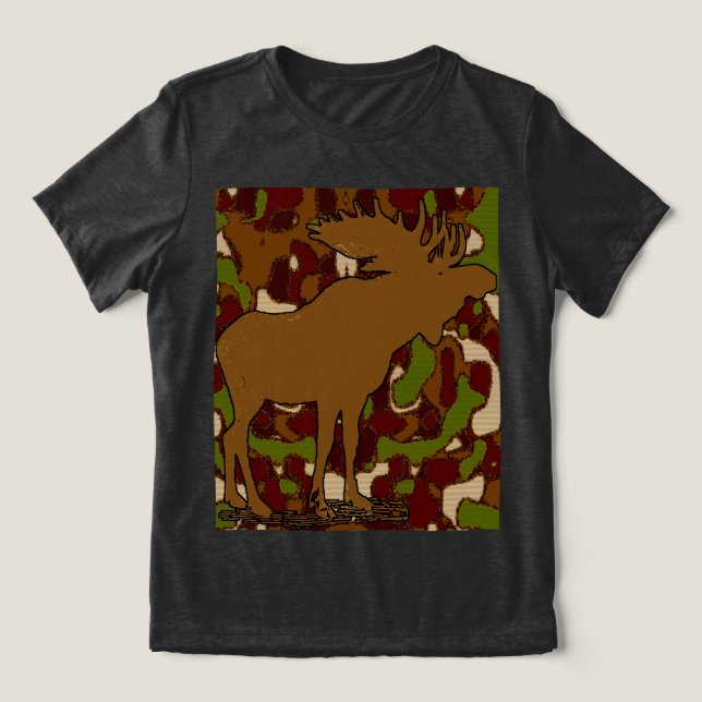 Moose Camouflage Gifts Tri-Blend Shirt (Design Front)
