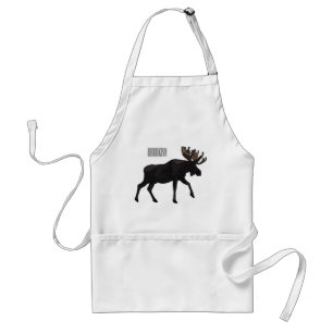 Moose cartoon illustration adult apron