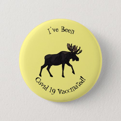 Moose cartoon illustration button