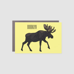 Moose cartoon illustration car magnet