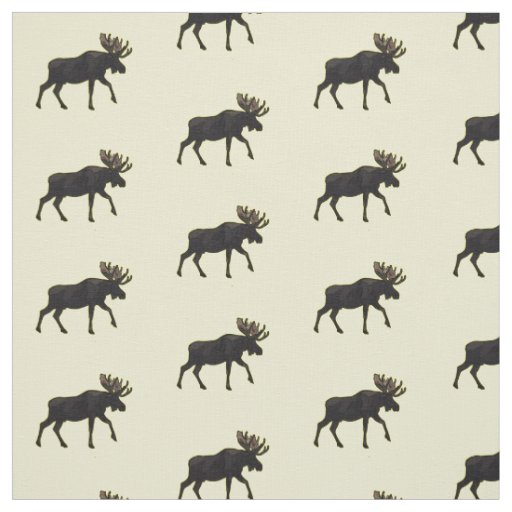 Moose cartoon illustration fabric
